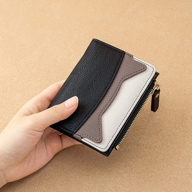 Women's Fashion Korean Mini Thin Contrast Color Card Holder