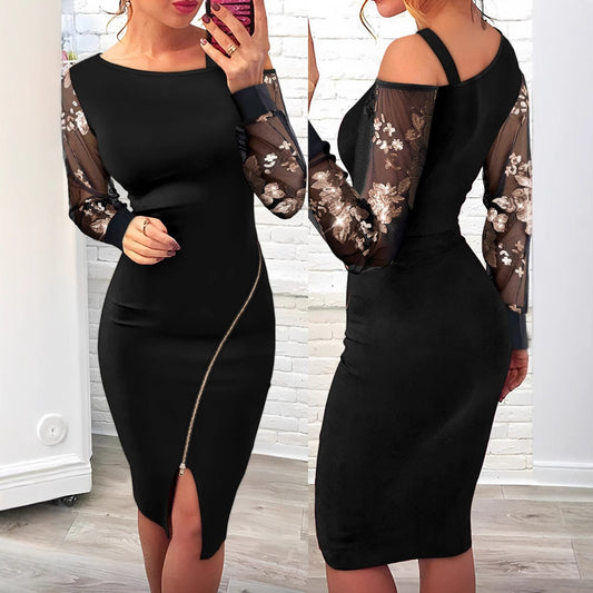 Summer Sequin Stitching Shoulder Long Sleeve Suits