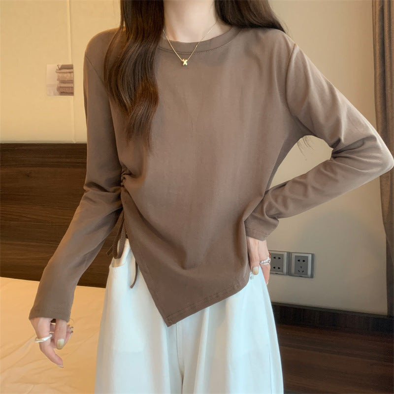 Women's Design Long-sleeved Solid Color Small Bottoming Shirt Women's T-shirt