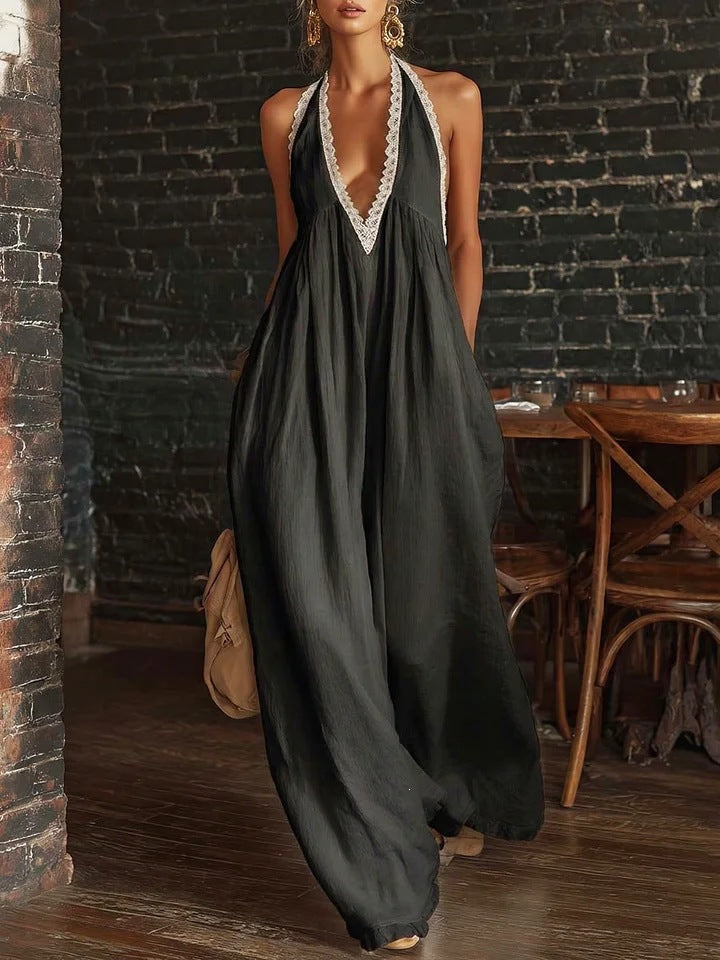 Casual Elegant Comfortable Lace Loose Linen Jumpsuits