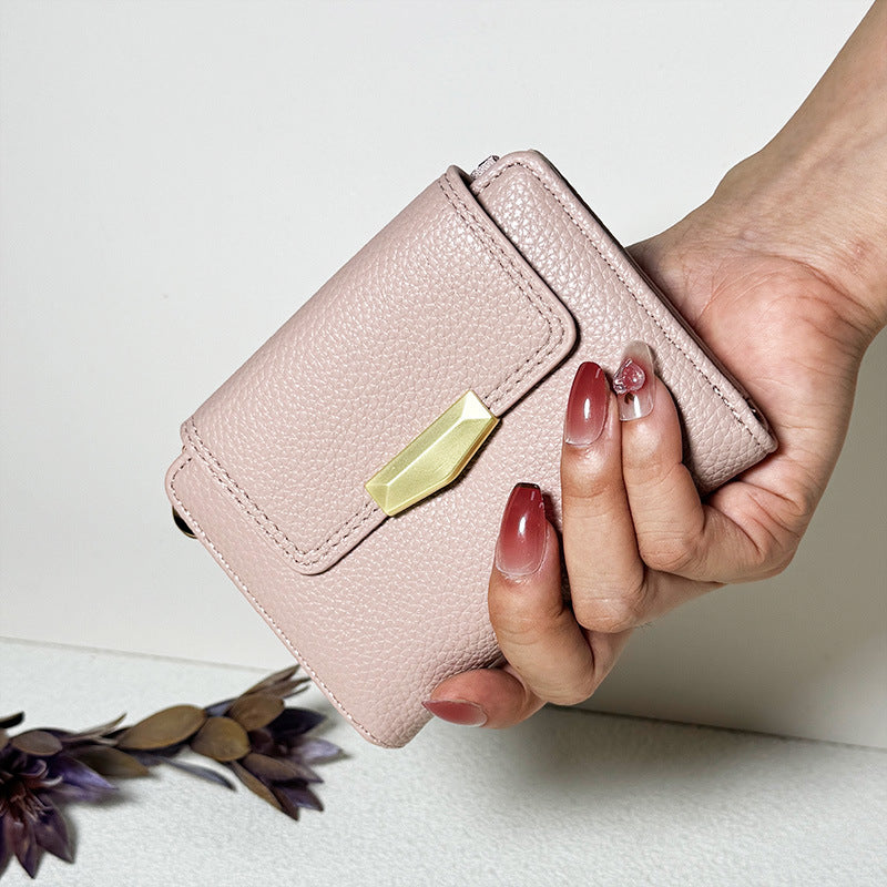 Women's Lychee Pattern High Sense Folding Multiple Ladies Wallets