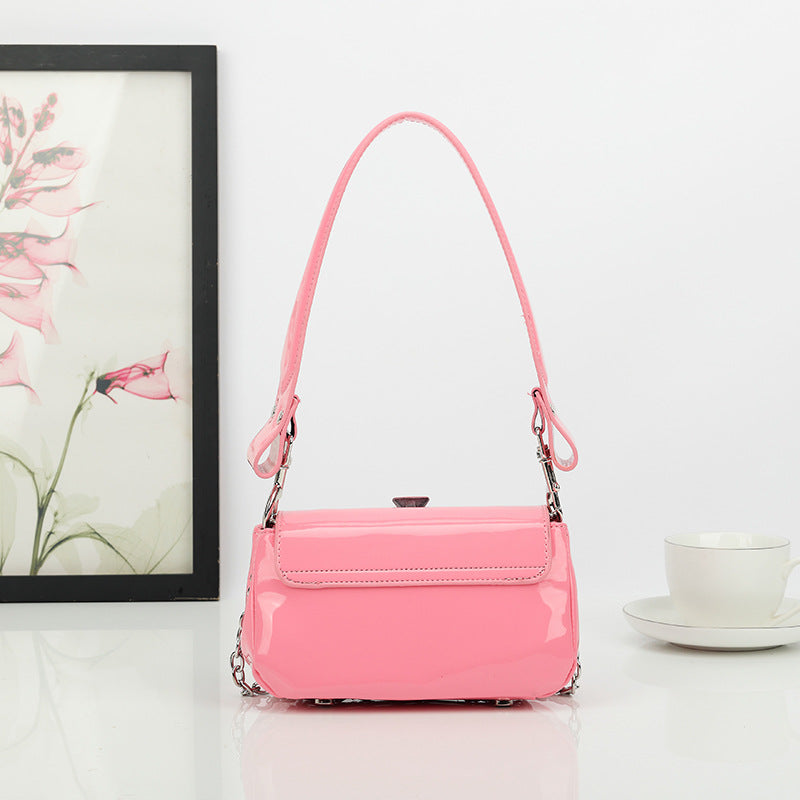 Women's Saturn Relief Underarm Queen Mother Baguette Small Square Bags