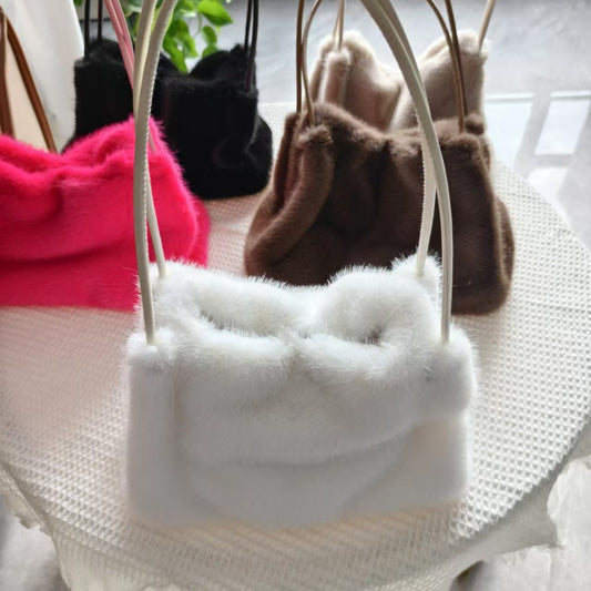 Women's Cool Plush Fur Furry Korean Bags