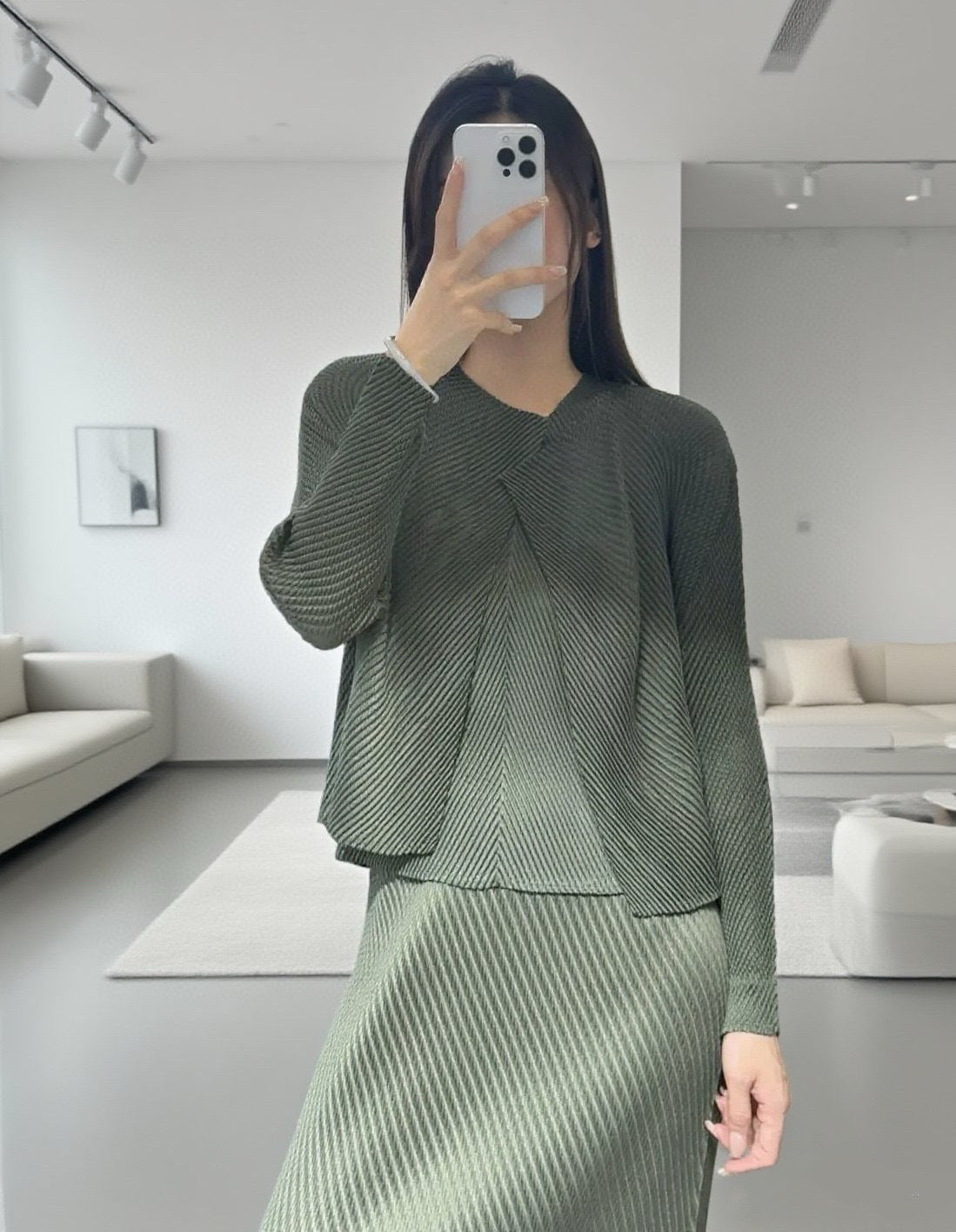 Scale Pleated Long-sleeved Versatile Casual Fashionable Suits