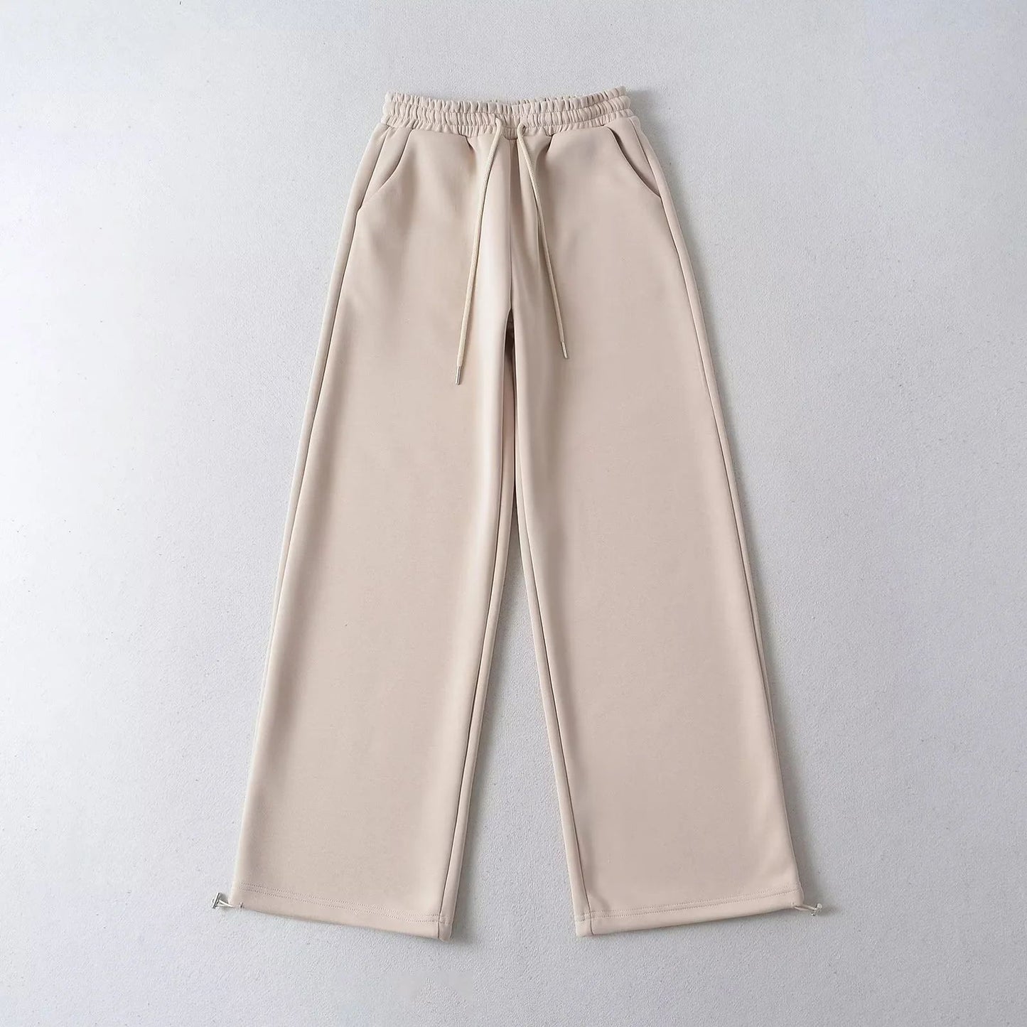 Casual Basic Style Versatile Elastic Lace Pants
