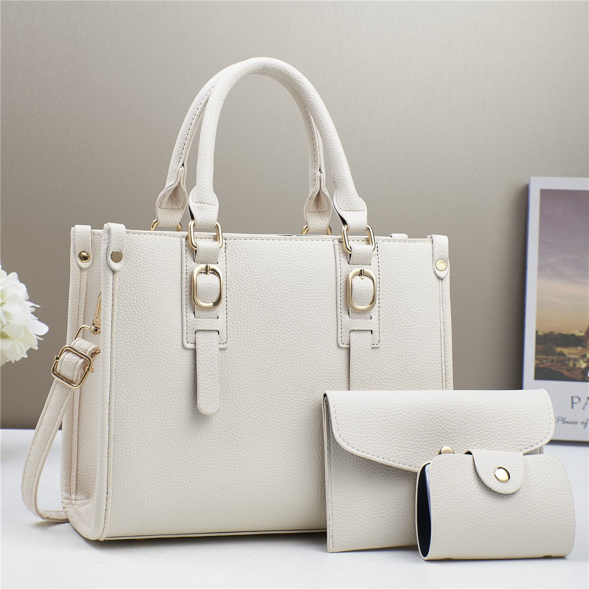 Women's Fashion Combination Soft Leather Set Large Handbags