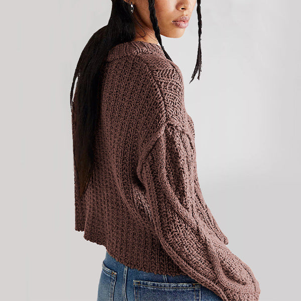 Women's Twist Twisted Rope Loose Pullover Sweaters
