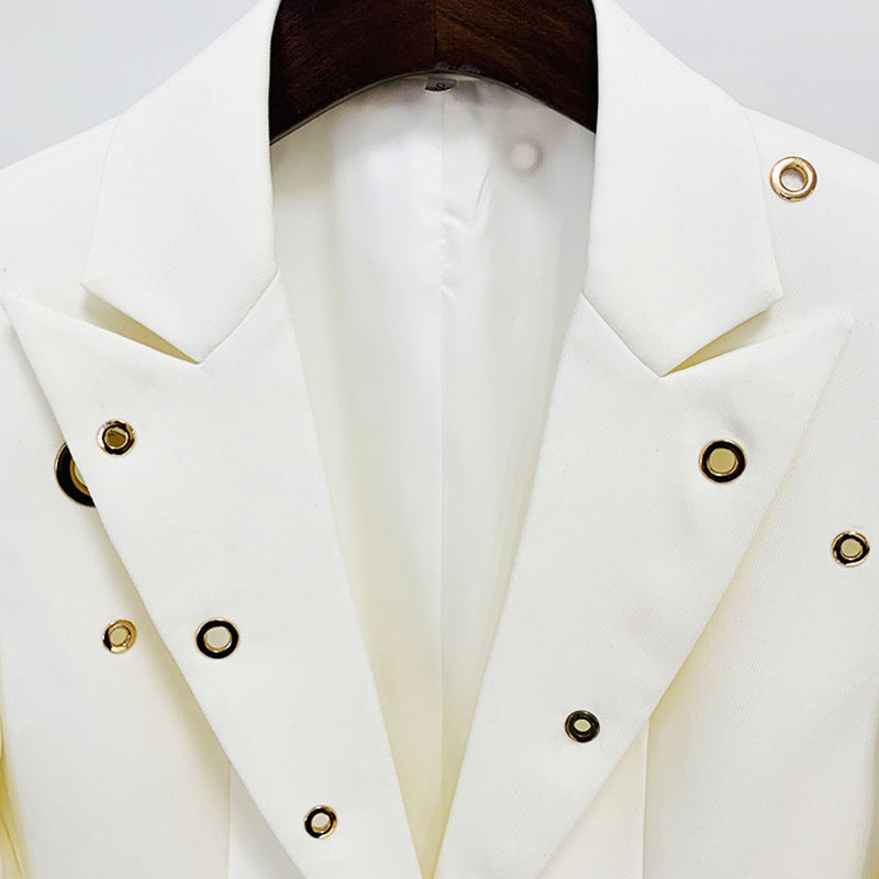 Metal Hole One Button Trousers Two Fashion Casual Suit