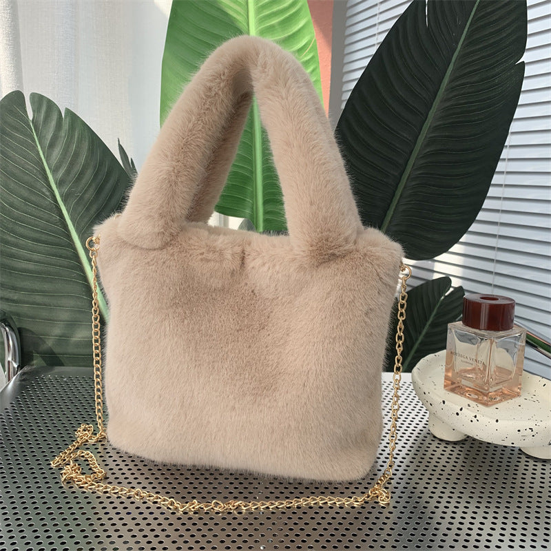 Women's Simple Plush One Fresh Korean Style Handbags