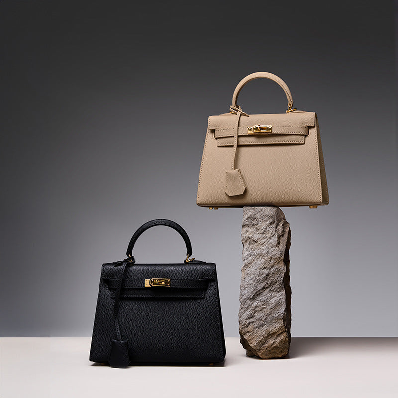 Women's Fashion Cattlehide Leather High-grade Genuine Kelly Handbags