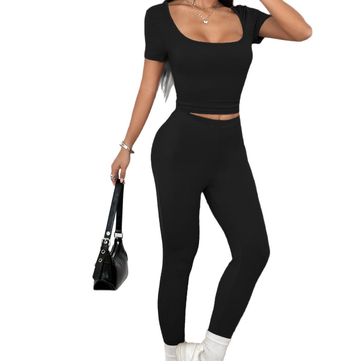 Women's Sports Yoga Solid Color Two-piece Women's Jumpsuit/clothing