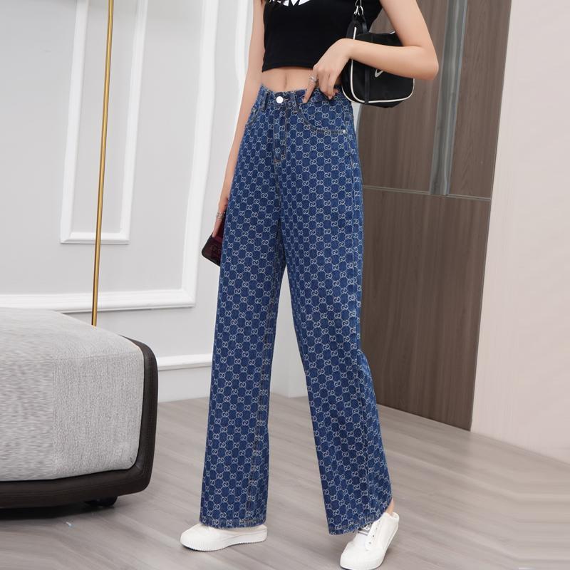 Width Loose Summer Printed Slimming Wide Jeans