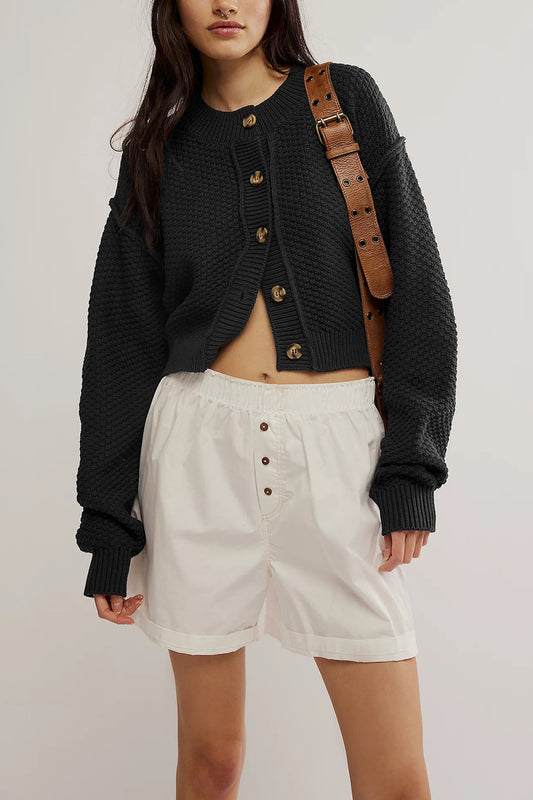 Women's Fashion Loose Single Row Button Sweaters