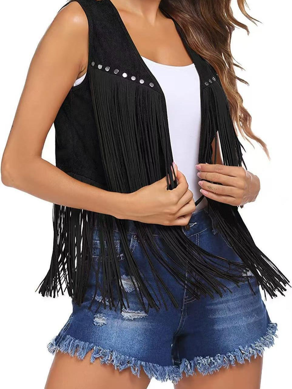 Women's Thick Brushed Veet Nail Tassel Medium Cardigans