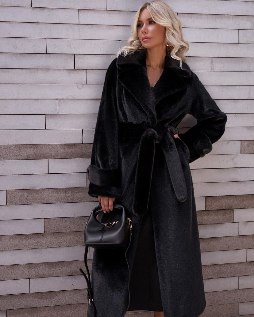 Women's Winter Faux Rabbit Fur For Lengthened Knee-length Thickened Coats