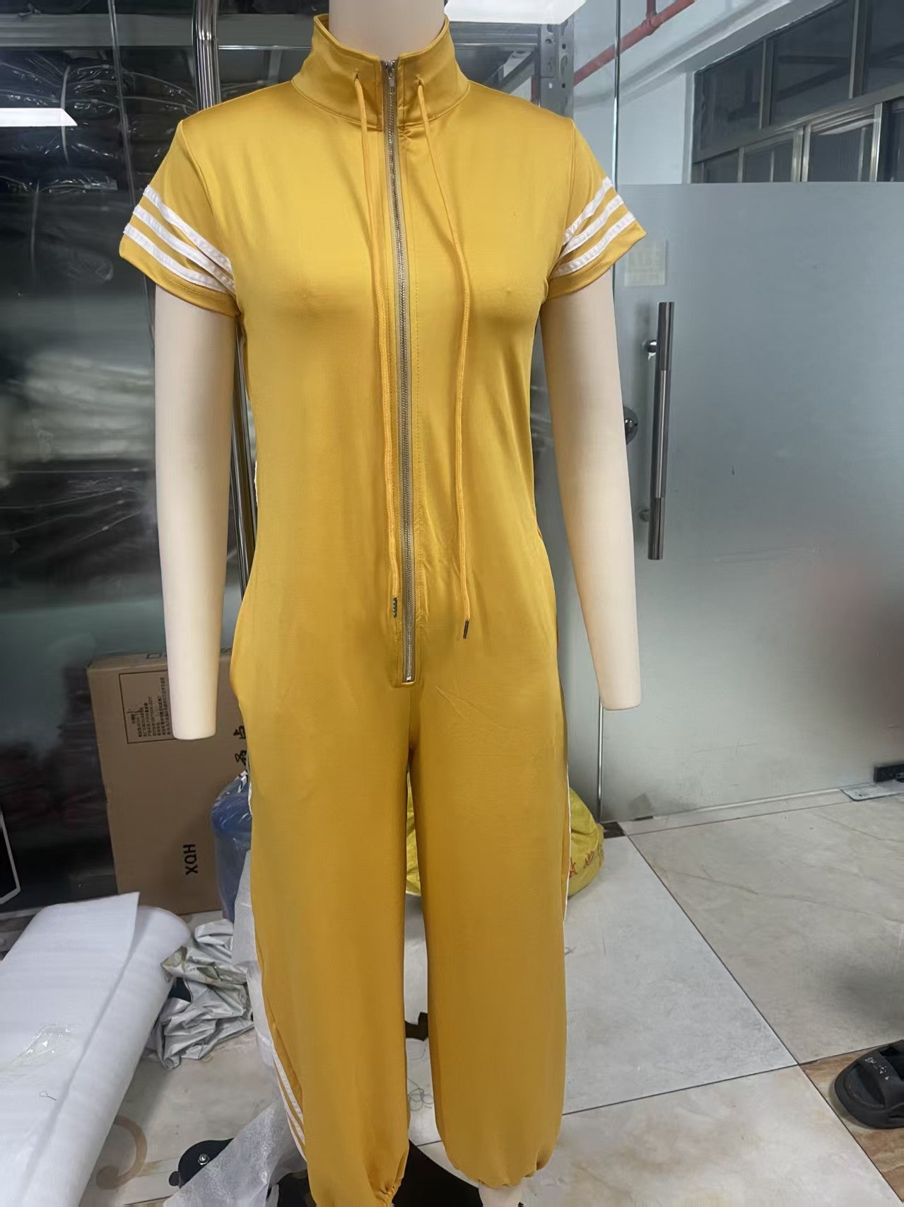 Women's Striped Contrast Color Fashion Casual Loose Women's Jumpsuit/clothing