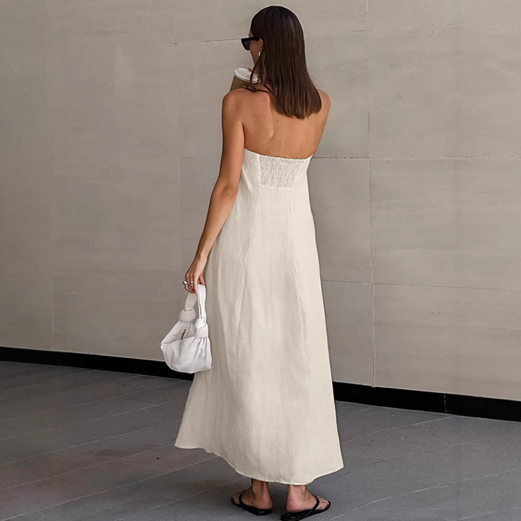 Women's Design Simple Dress Slim Fit Graceful Tube Solid Dresses