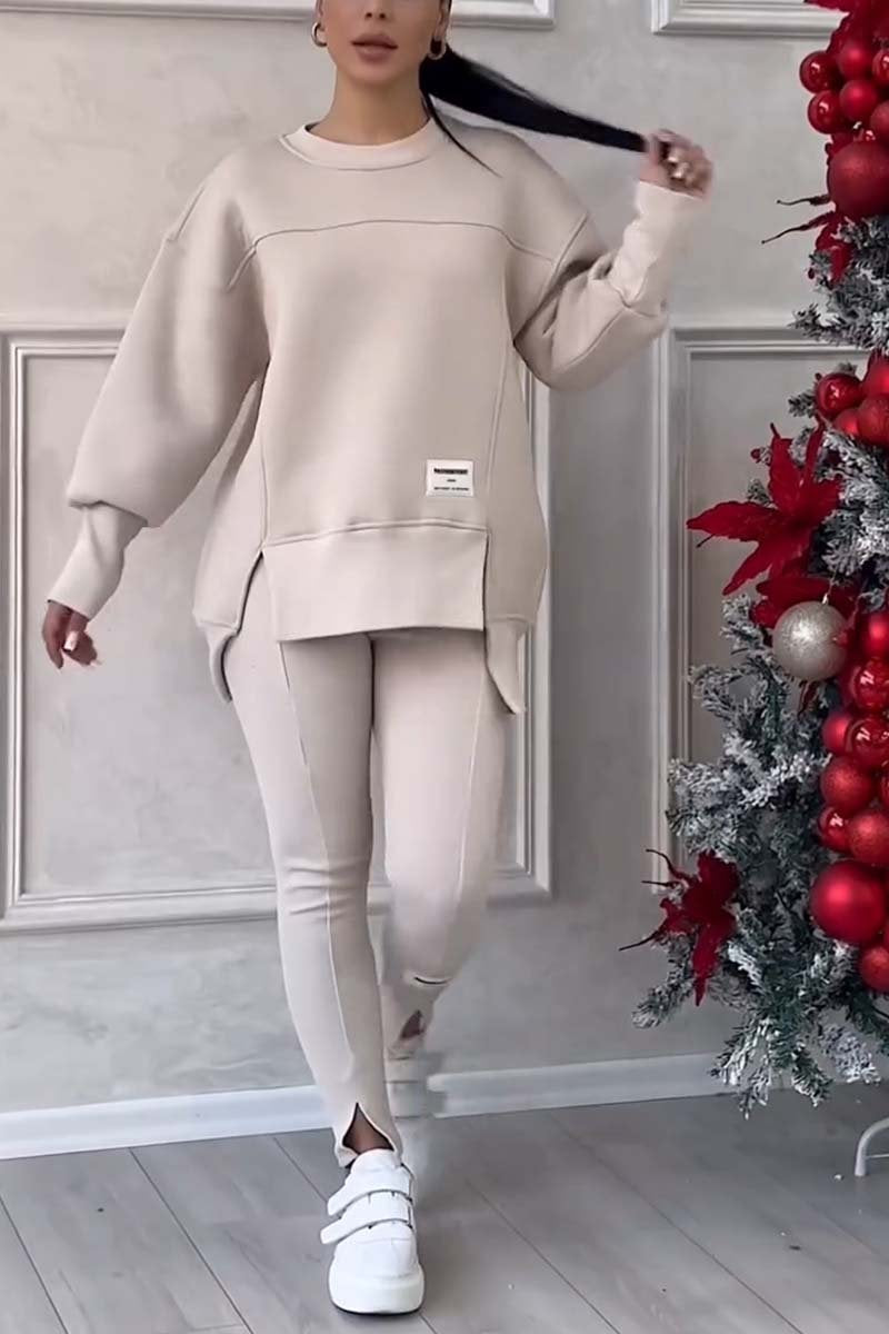 Women's Versatile Irregular Long Sleeve Printed Suits