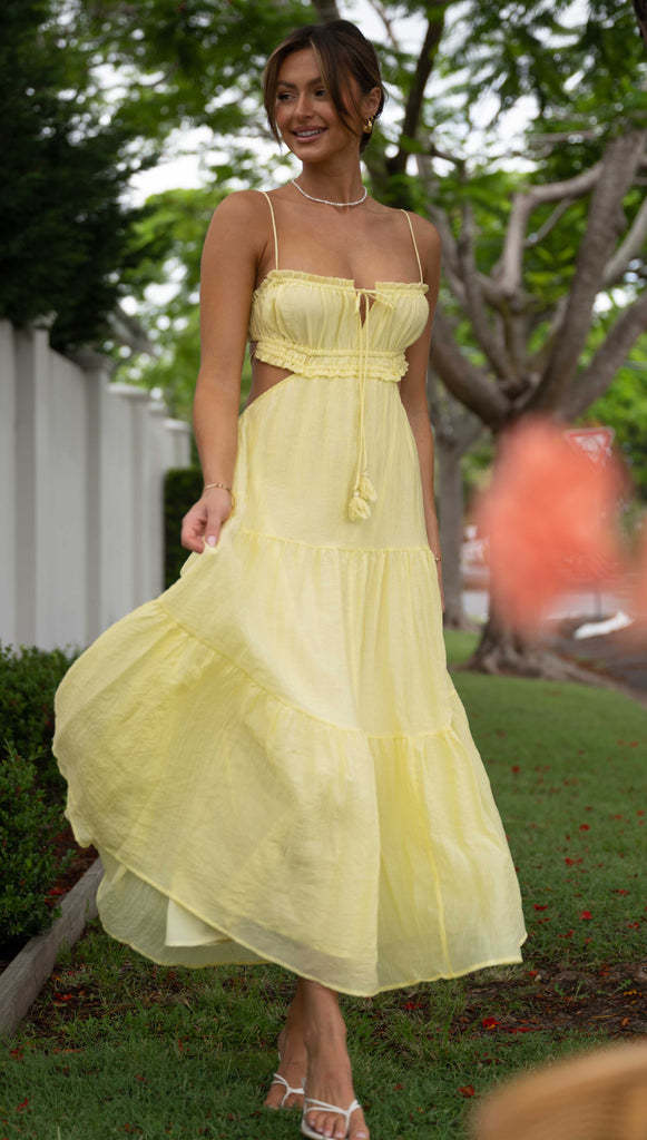 Women's Summer Temperament Camisole Sexy Cutout Long Dress Backless Dresses