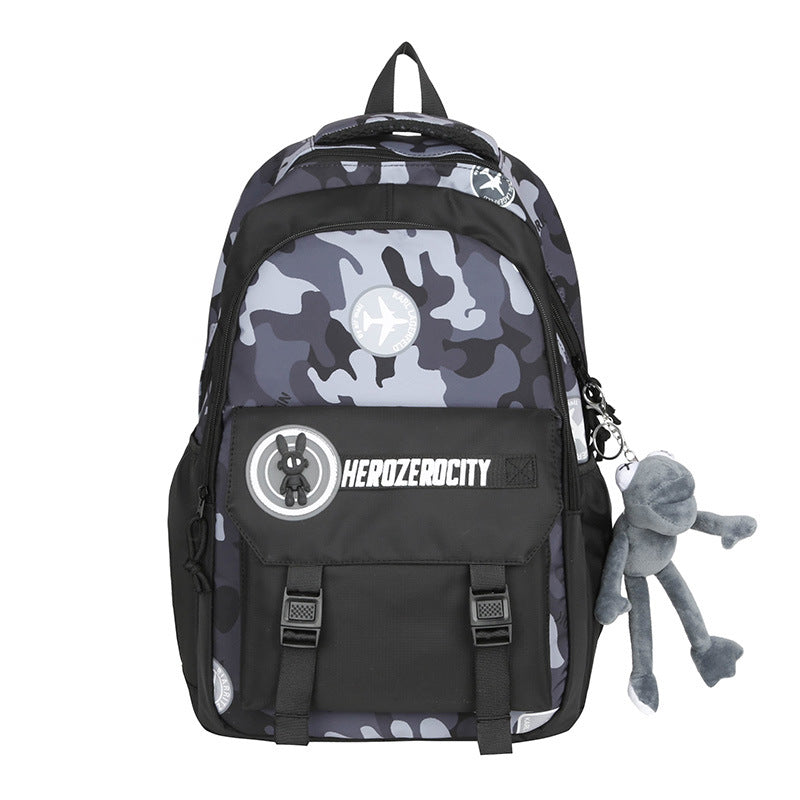 Large Capacity Camouflage Junior High Leisure Middle School Students' Schoolbags