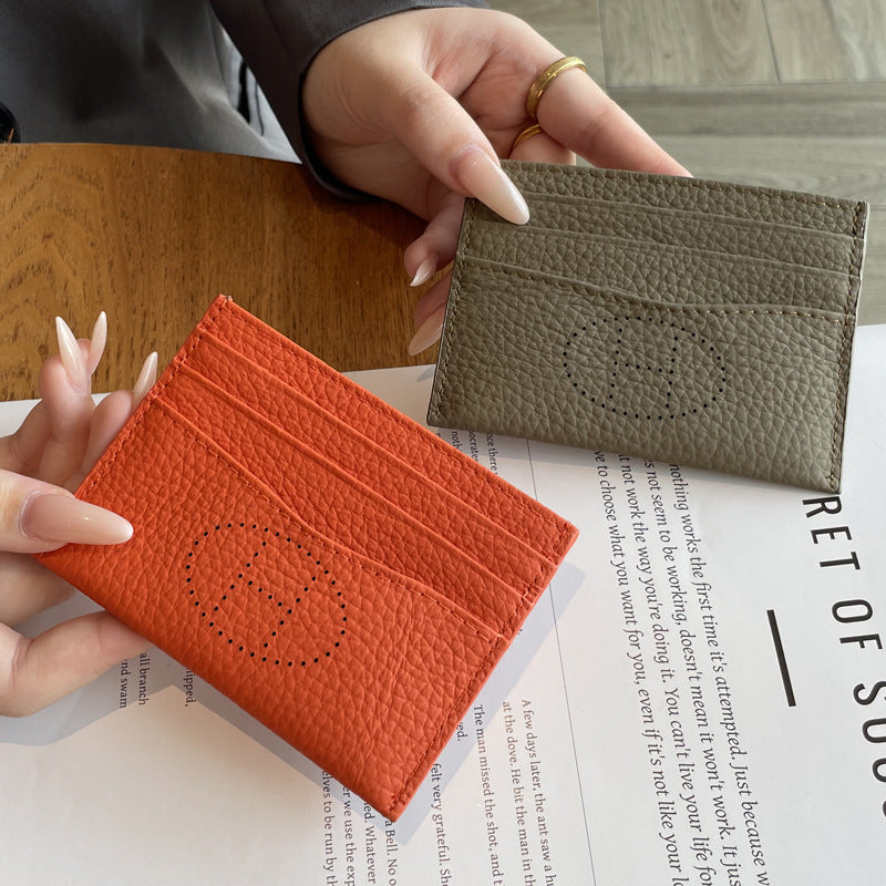 Women's One-piece Genuine Leather High-grade Cowhide Style Card Holder