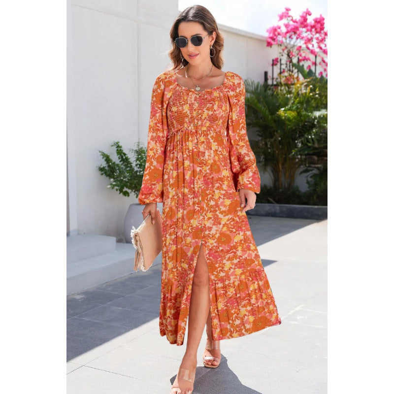 Autumn Fashion Printed Long Sleeve Elastic Blouses