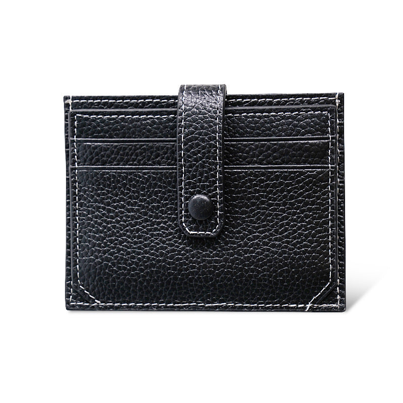 Women's & Men's & Cowhide Genuine Leather Bank Korean Card Holder