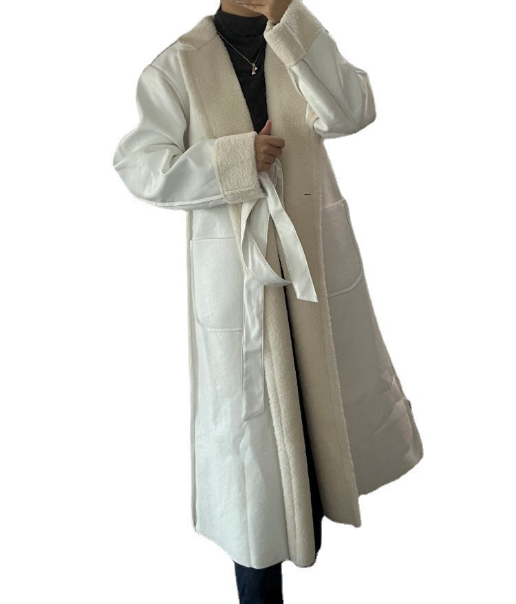 Women's Casual Leather Thickened Trench Loose Fashion Coats