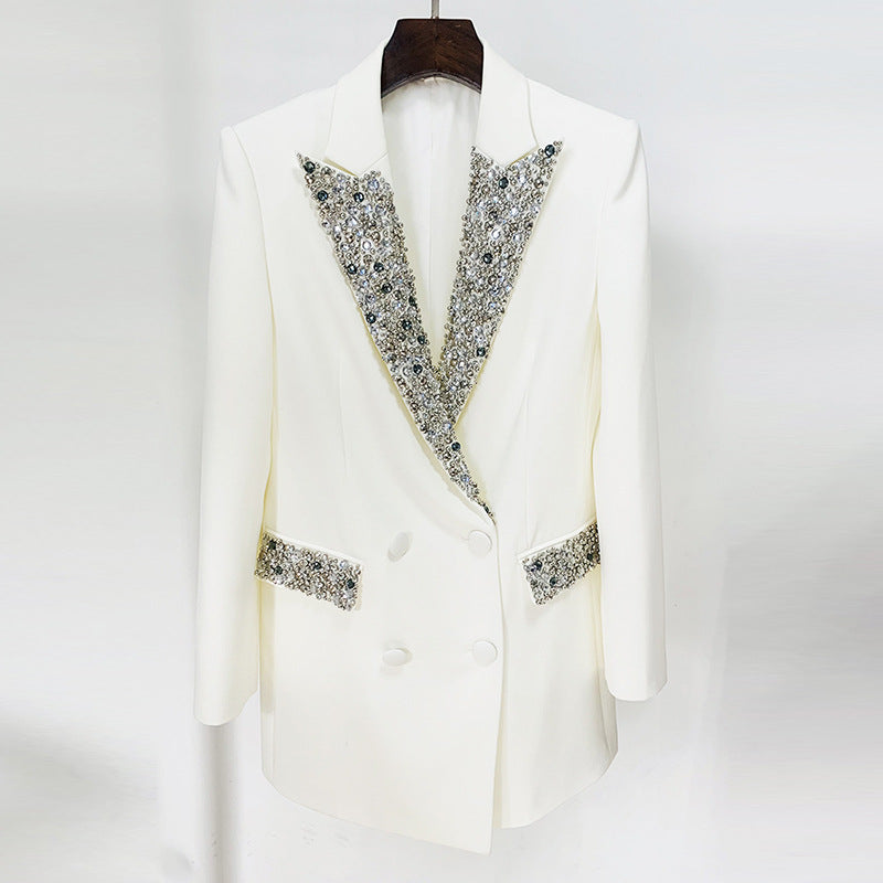 Handmade Gorgeous Beads Rhinestones Slim Fit Blazers