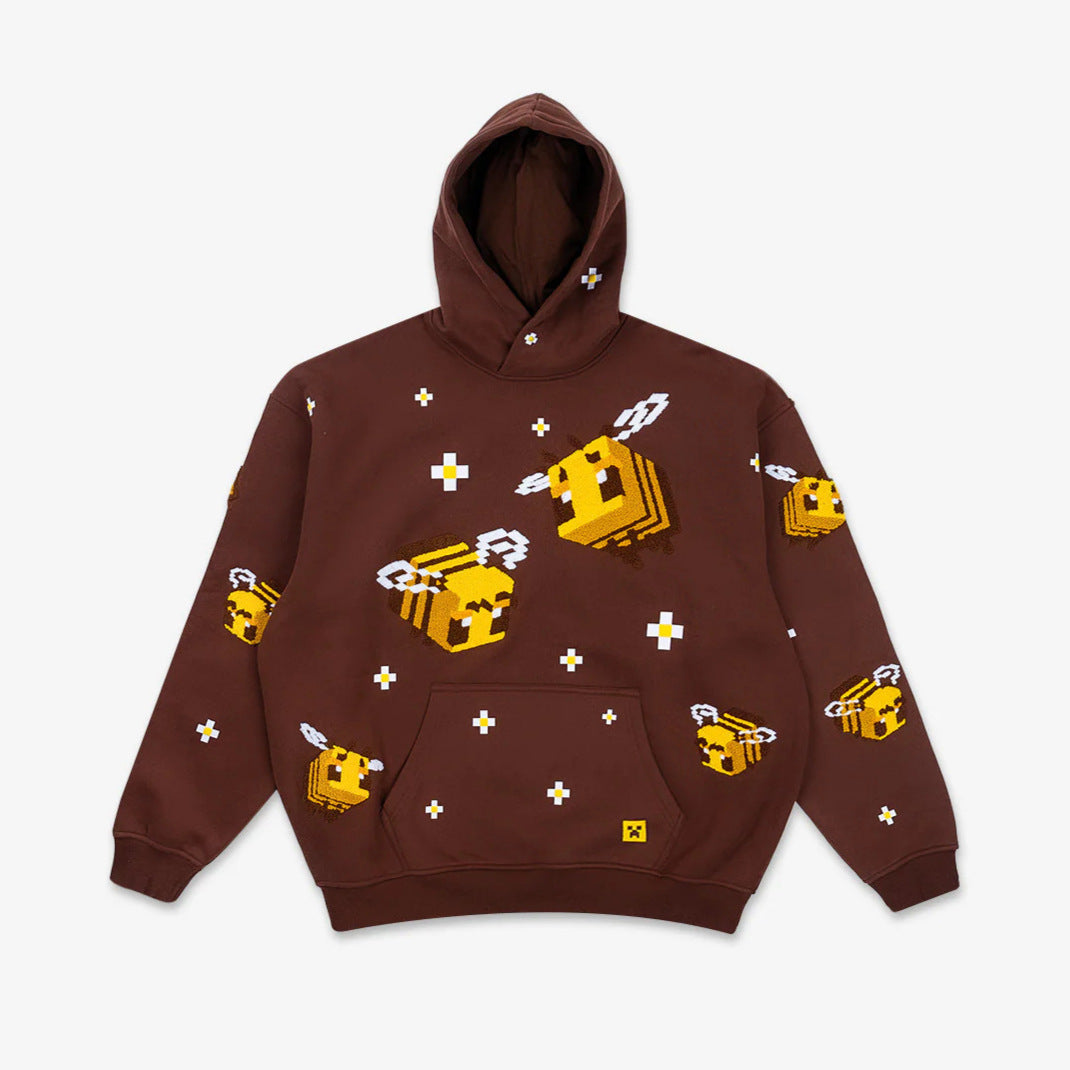 Women's Winter Fashion Printed Hooded Long Sleeve Pocket Sweaters