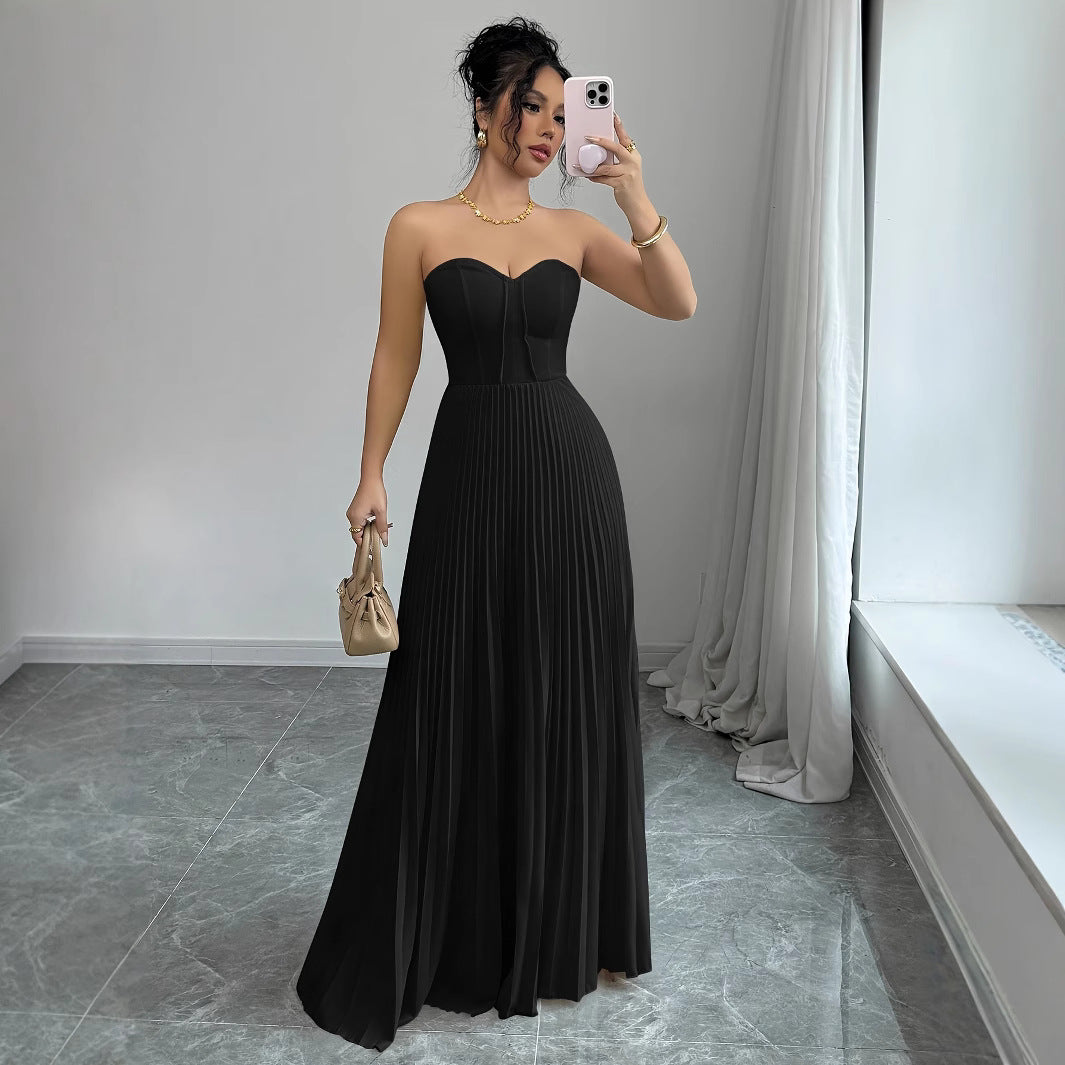Style Tube Solid Color Elegant Dress Backless Light Dresses