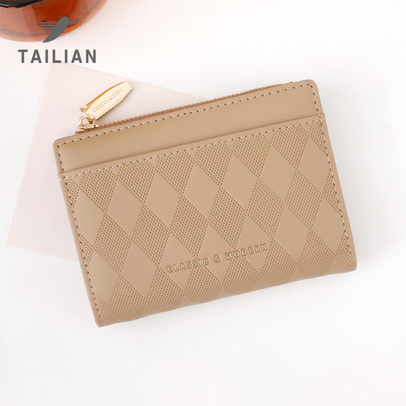 Women's Fashion Simple Premium Leather Special Prismatic Ladies Wallets