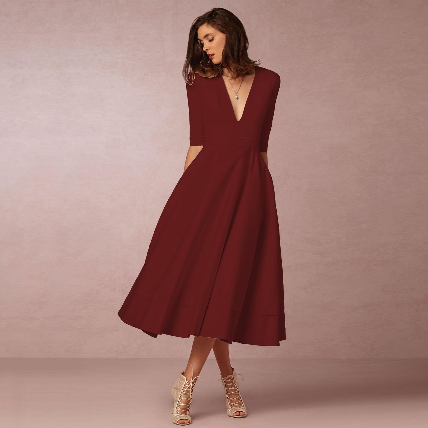 Women's Dress Sexy Deep V Large Swing Dresses
