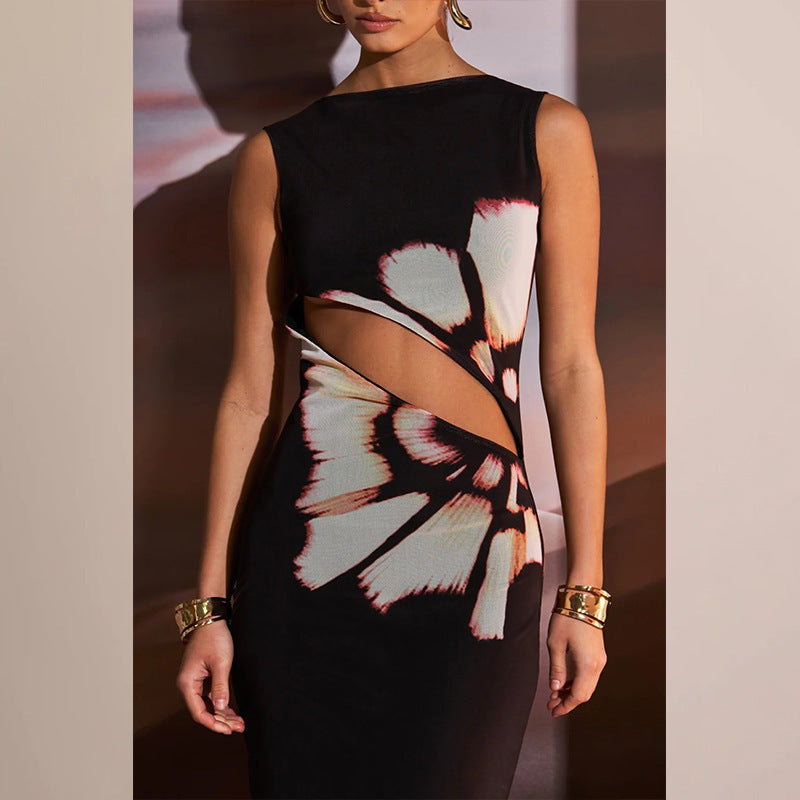 Hot Summer Fashion Retro Printed Sleeveless Dress