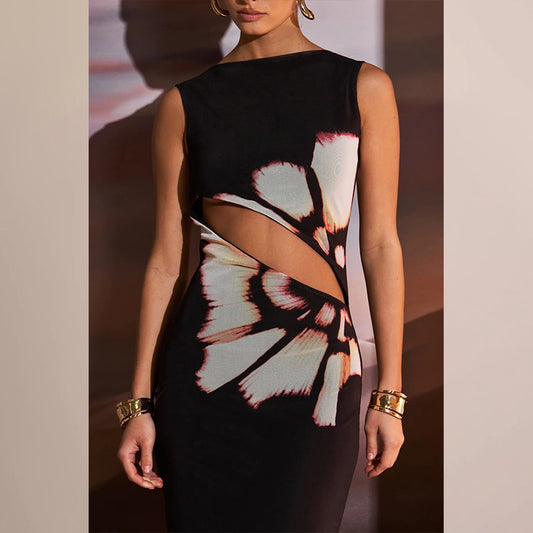 Hot Summer Fashion Retro Printed Sleeveless Dress