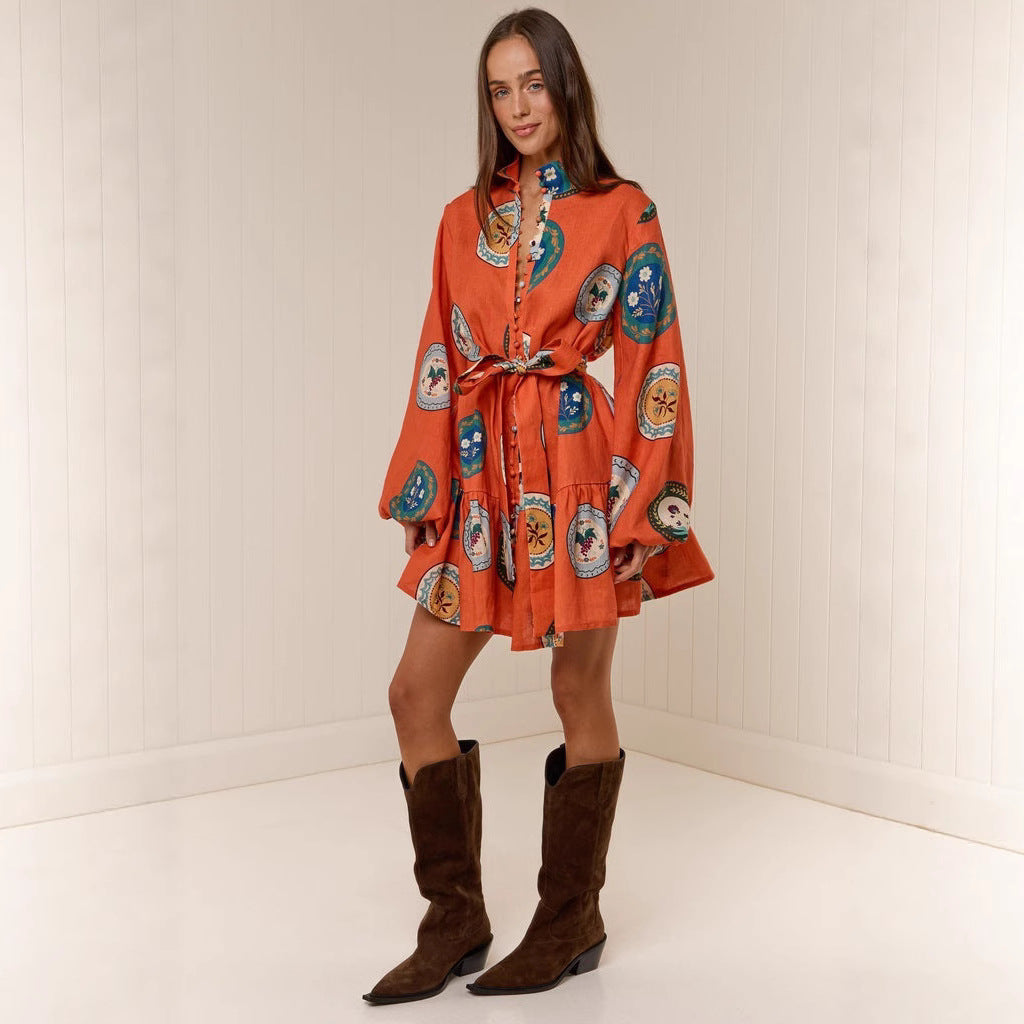 Casual Fashion Linen Shirt Temperament Wild Dress