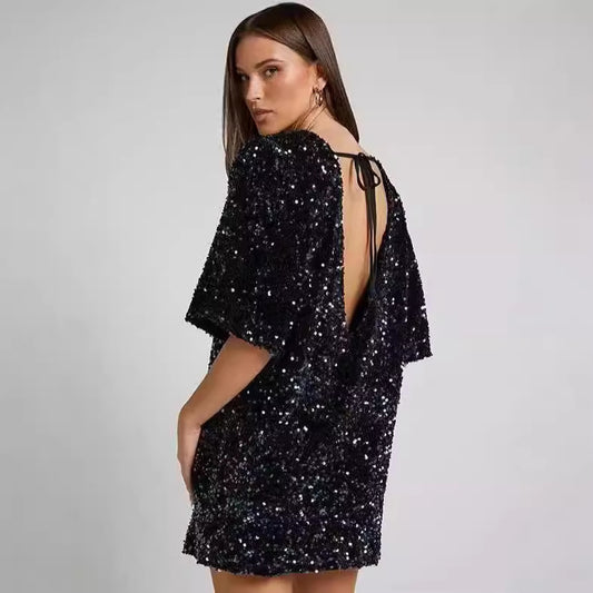 Women's Popular Slant Shoulder Beaded Dress Skirts