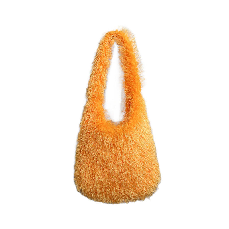 Large Capacity Cotton Candy Macaron Color Shoulder Bags