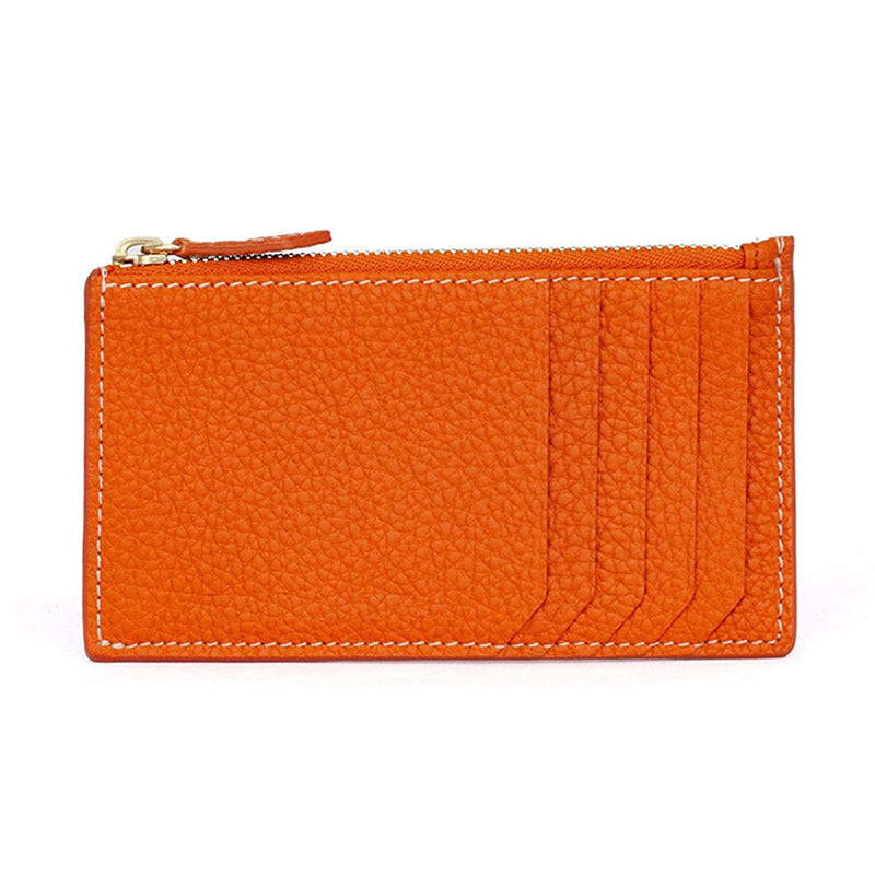 Women's Fashion Minimalist Style Korean First Layer Cowhide Document Card Holder