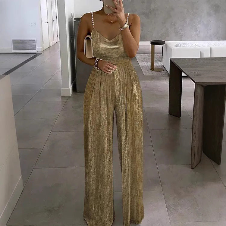 Glamorous Women's Dress Elegant Suspender Beads Women's Jumpsuit/clothing