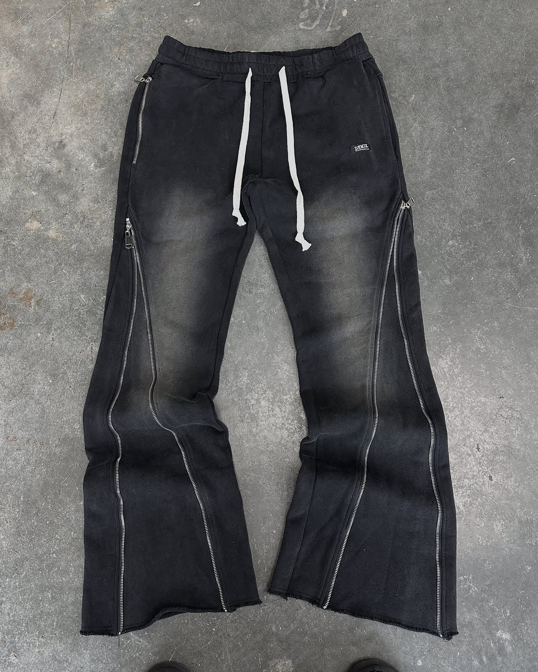 Trousers Knitted Zipper Design Street Style Minority Pants