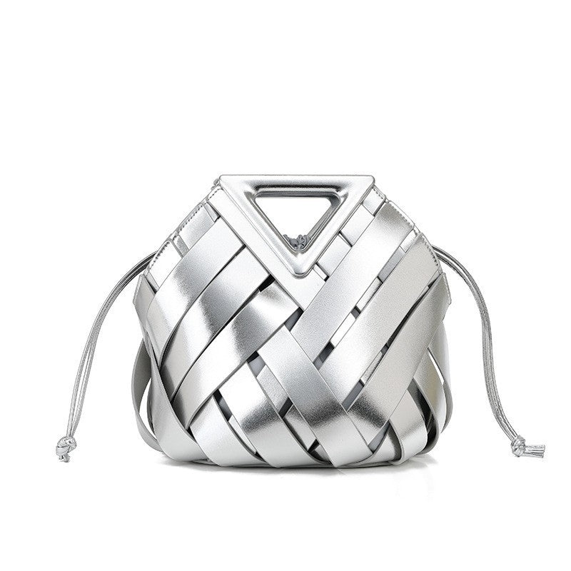 Women's Household Vegetable Basket Triangle Magnetic Handmade Woven Bags