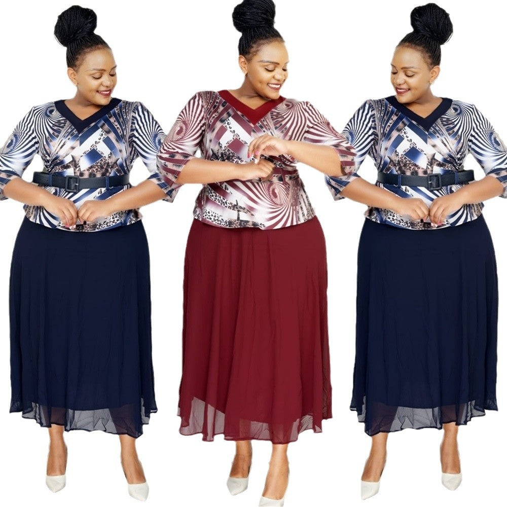 Women's African Sleeves Mother's Printed Dress Dresses