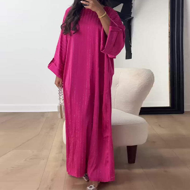 Women's Autumn Round Neck Solid Color Loose Casual Dresses