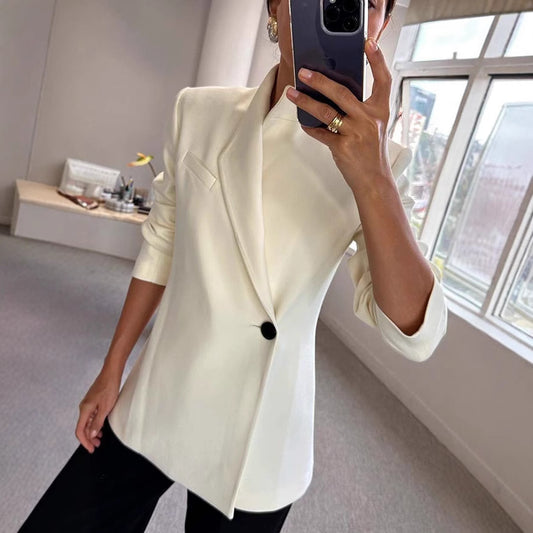 Women's Sleeve Casual Satin Loose Fashion One Blazers