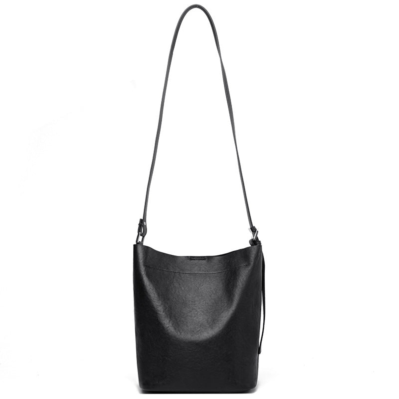 Women's Vegetable Tanned Leather Cowhide Genuine High-grade Bucket Bags