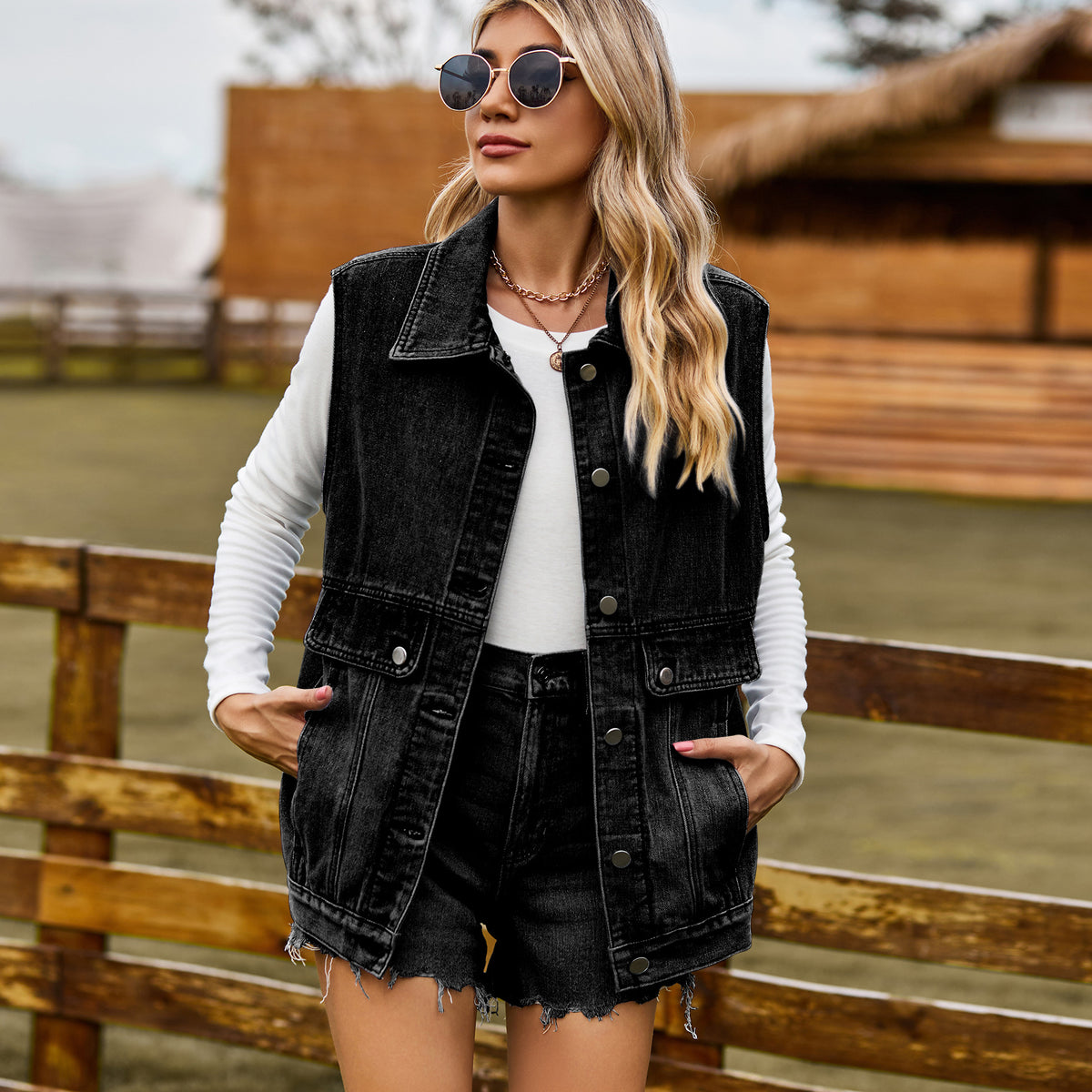 Women's Denim Waistcoat Summer Fashion Trend Sleeveless Women's Vest