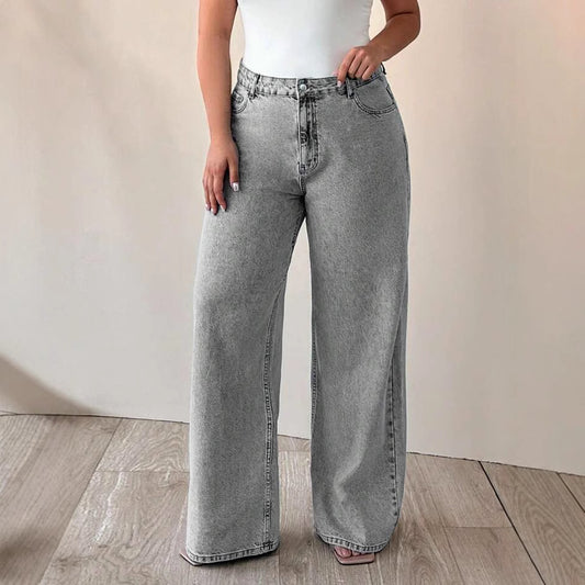 Women's Ripped Washed High Waist Straight Slimming Jeans