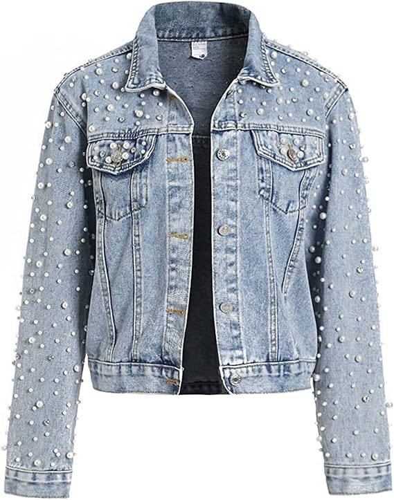 Women's Rivets Denim Long-sleeved Korean Loose Slimming Jackets