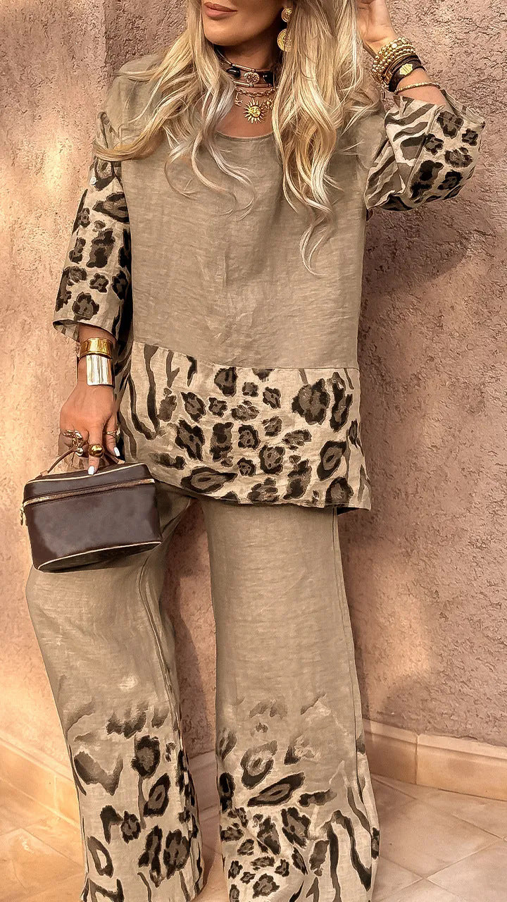 Women's Floral Print Mid-length Sleeves High Waist Suits